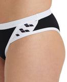 Arena Performance Women's Icons Solid Cross Back Bikini - Black - White