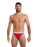 Arena Performance Men's Icons Solid Swim Briefs - Red-White