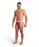 Arena Performance Men's Icons Solid Swim Briefs - Red-White