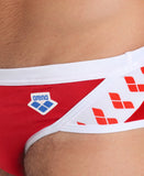 Arena Performance Men's Icons Solid Swim Briefs - Red-White