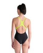 Arena Women's Placement Swim Pro Back Swimsuit - Black-Soft Green-Multi
