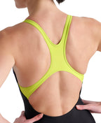 Arena Women's Placement Swim Pro Back Swimsuit - Black-Soft Green-Multi