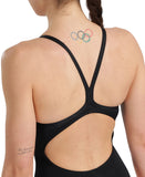 Arena Women's Marbled Light Drop Back Swimsuit - Black White Multi