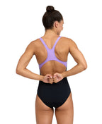 Arena Performance Women's Graphic Swim Pro Back Bra Swimsuit - Black-Lavanda