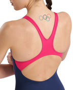 Arena Women's Graphic Swim Pro Back Swimsuit - Navy-Freak Rose