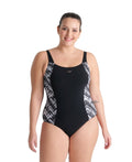 Arena Bodylift Women's Emma U Back B-Cup Plus Swimsuit - Black-Black Multi