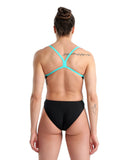 Arena Diamonds Women's Challenge Back One-piece - Black-White-Blue Diamond