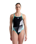 Arena Diamonds Women's Super Fly One-piece - Black-White-Blue Diamond