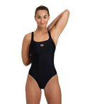 Arena Feel Women's Solid Control Pro Back Swimsuit - Black