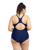 Arena Feel Women's Panel Control Pro Back Plus Swimsuit - Navy-Turquoise