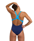 Arena Performance Women's Graphic Swim Pro Back Bra Swimsuit - Navy-Turquoise