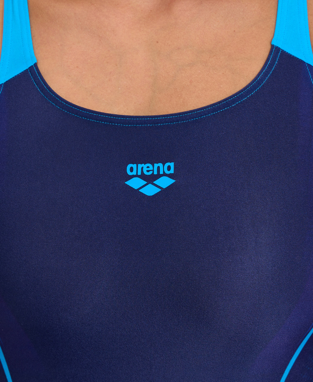 Arena Performance Women's Graphic Swim Pro Back Bra Swimsuit - Navy-Turquoise