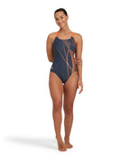 Arena Feel Women's Branch Swim Pro Back Swimsuit - Asphalt-Nespola