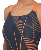 Arena Feel Women's Branch Swim Pro Back Swimsuit - Asphalt-Nespola
