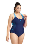 Arena Performance Women's Graphic Plus Swimsuit - Navy-Turquoise