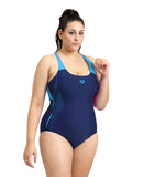 Arena Performance Women's Graphic Plus Swimsuit - Navy-Turquoise