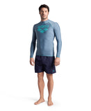 Arena Men's Graphic UV Protection Long-Sleeve Shirt - Stone Gery-Nespola