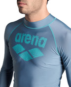 Arena Men's Graphic UV Protection Long-Sleeve Shirt - Stone Gery-Nespola