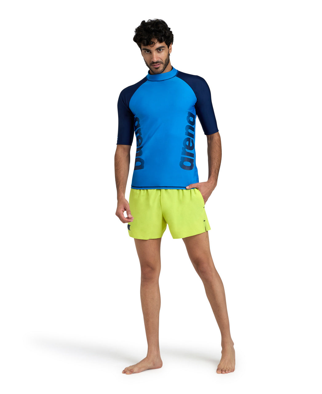 Arena Men's Graphic UV Protection Short-Sleeve Shirt - Blue