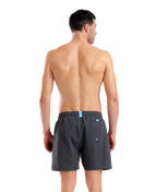 Arena Men's Fundamentals R Boxer Beach Shorts - Asphalt-Neon Blue
