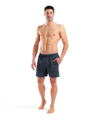 Arena Men's Fundamentals R Boxer Beach Shorts - Asphalt-Neon Blue