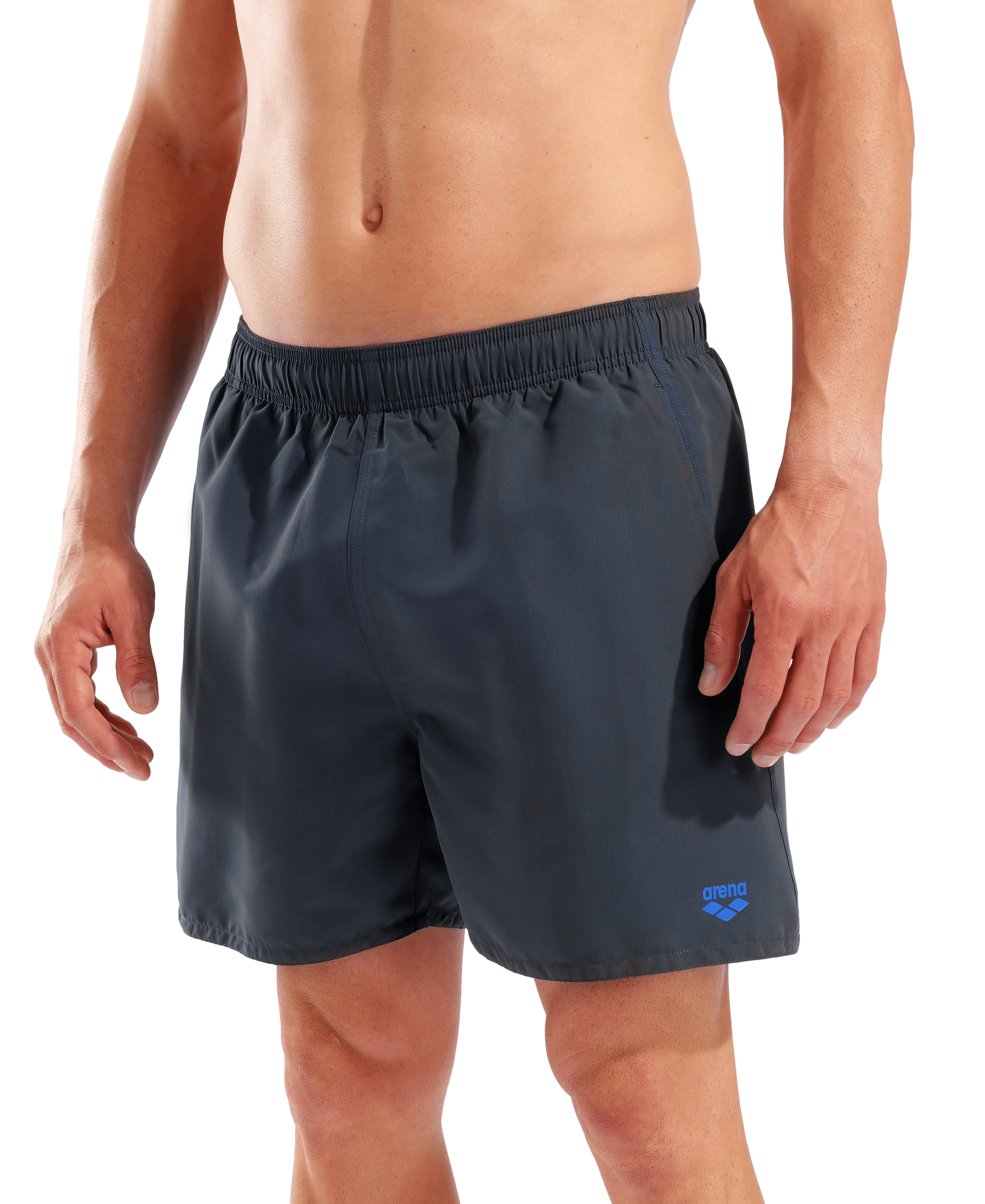 Arena Men's Fundamentals R Boxer Beach Shorts - Asphalt-Neon Blue