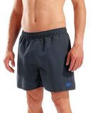Arena Men's Fundamentals R Boxer Beach Shorts - Asphalt-Neon Blue