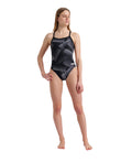arena Performance Women's Halftone Challenge Back Swimsuit - Black