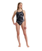 arena Performance Women's Halftone Challenge Back Swimsuit - Black