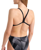 arena Performance Women's Halftone Challenge Back Swimsuit - Black