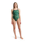 arena Performance Women's Halftone Challenge Back Swimsuit - Green