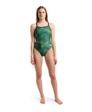 arena Performance Women's Halftone Challenge Back Swimsuit - Green