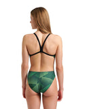 arena Performance Women's Halftone Challenge Back Swimsuit - Green