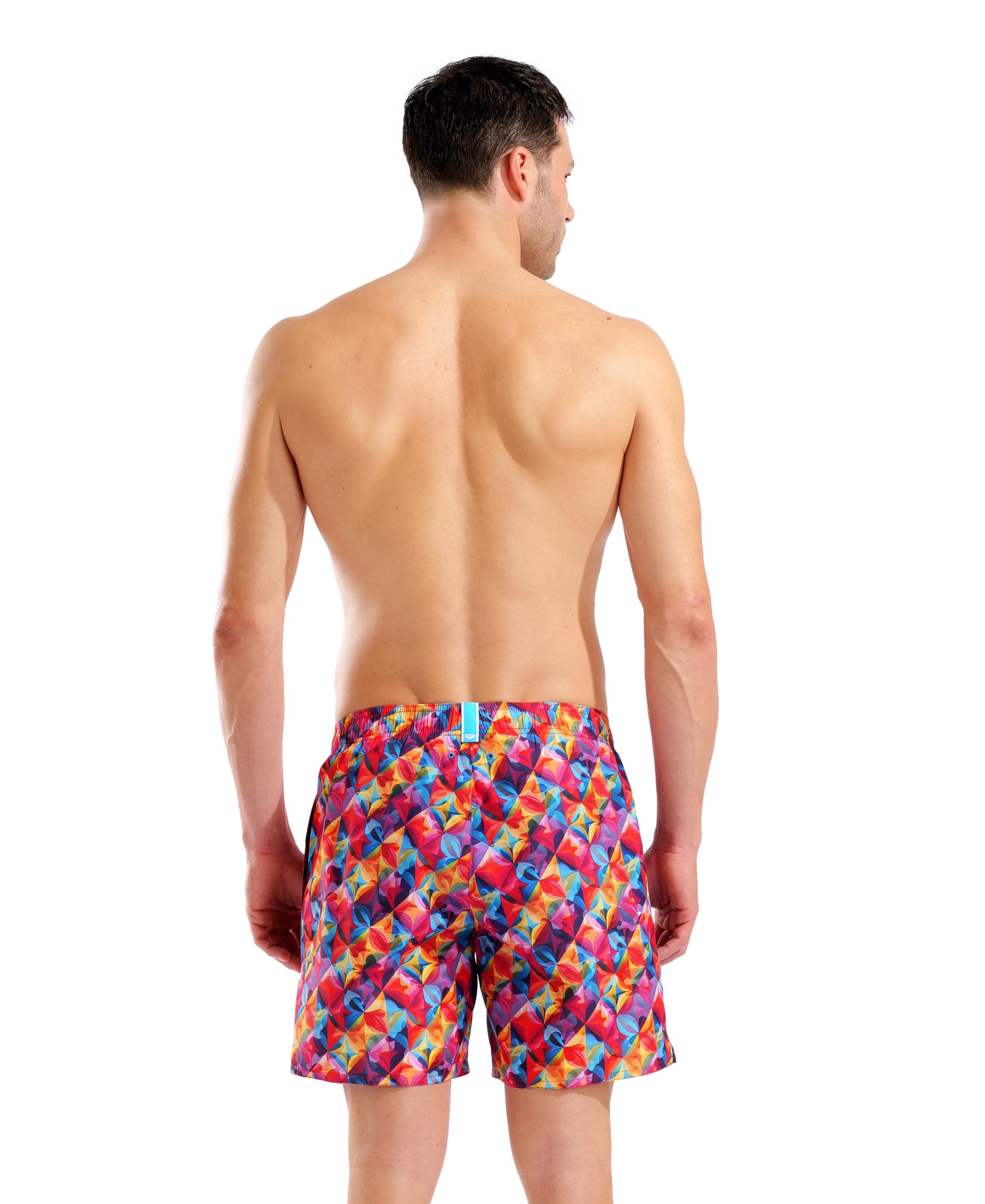 Arena Men's Water Prints Boxer Beach Shorts - Red-Multi Candy