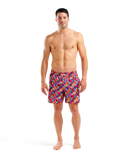 Arena Men's Water Prints Boxer Beach Shorts - Red-Multi Candy