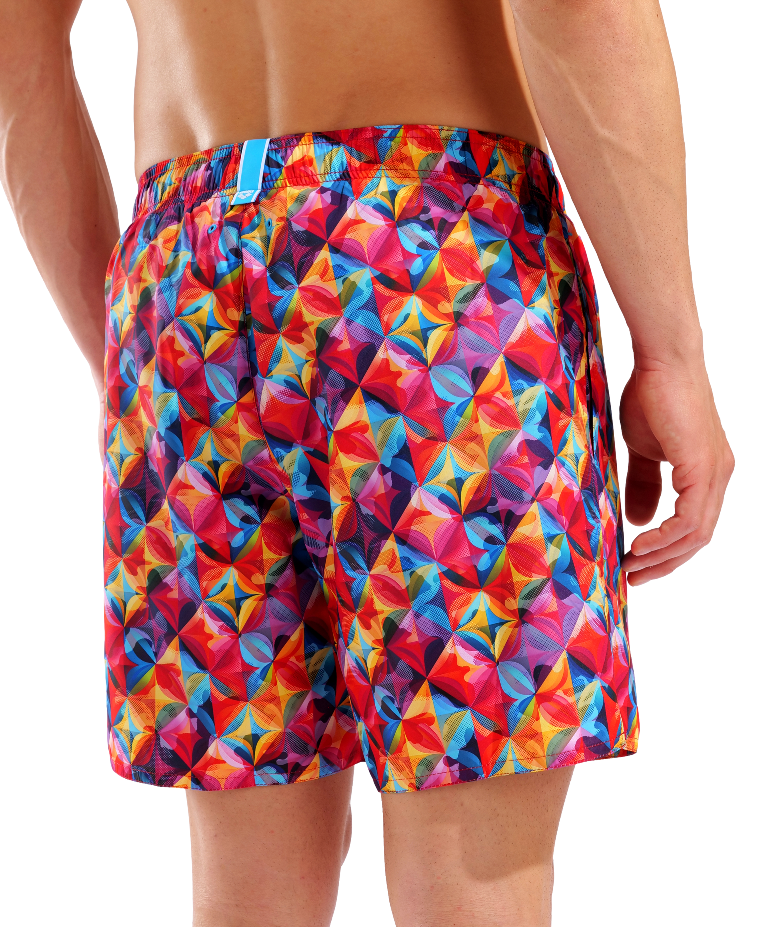 Arena Men's Water Prints Boxer Beach Shorts - Red-Multi Candy