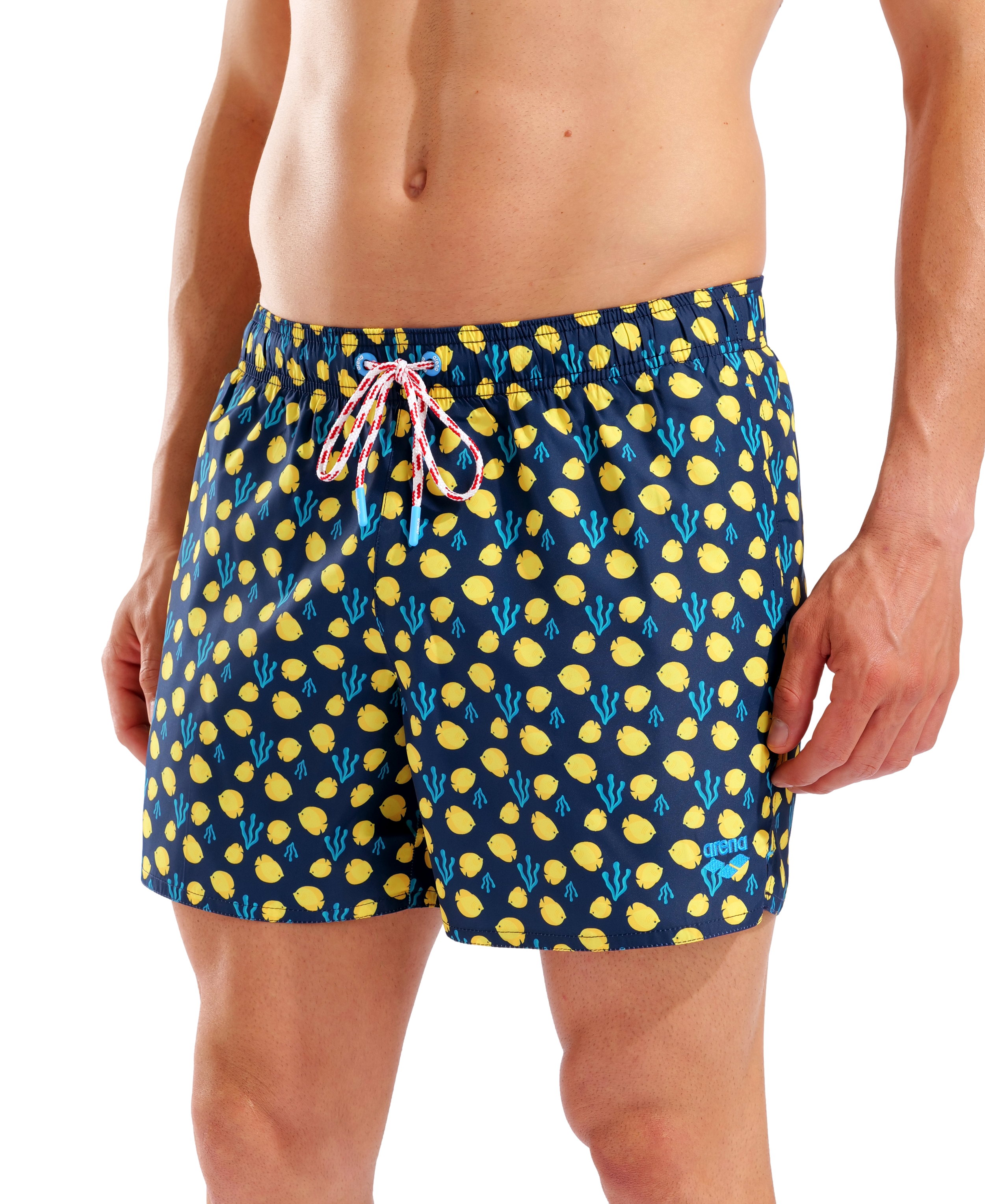 Arena Men's Water Prints Beach Shorts - Navy