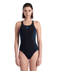 Arena Performance Women's Reflecting Swim Pro Back Bra Swimsuit - Black-Blue River