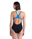 Arena Performance Women's Reflecting Swim Pro Back Bra Swimsuit - Black-Blue River