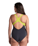 Arena Performance Women's Reflective Plus Swimsuit - Asphalt-Soft Green
