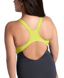 Arena Performance Women's Reflective Plus Swimsuit - Asphalt-Soft Green