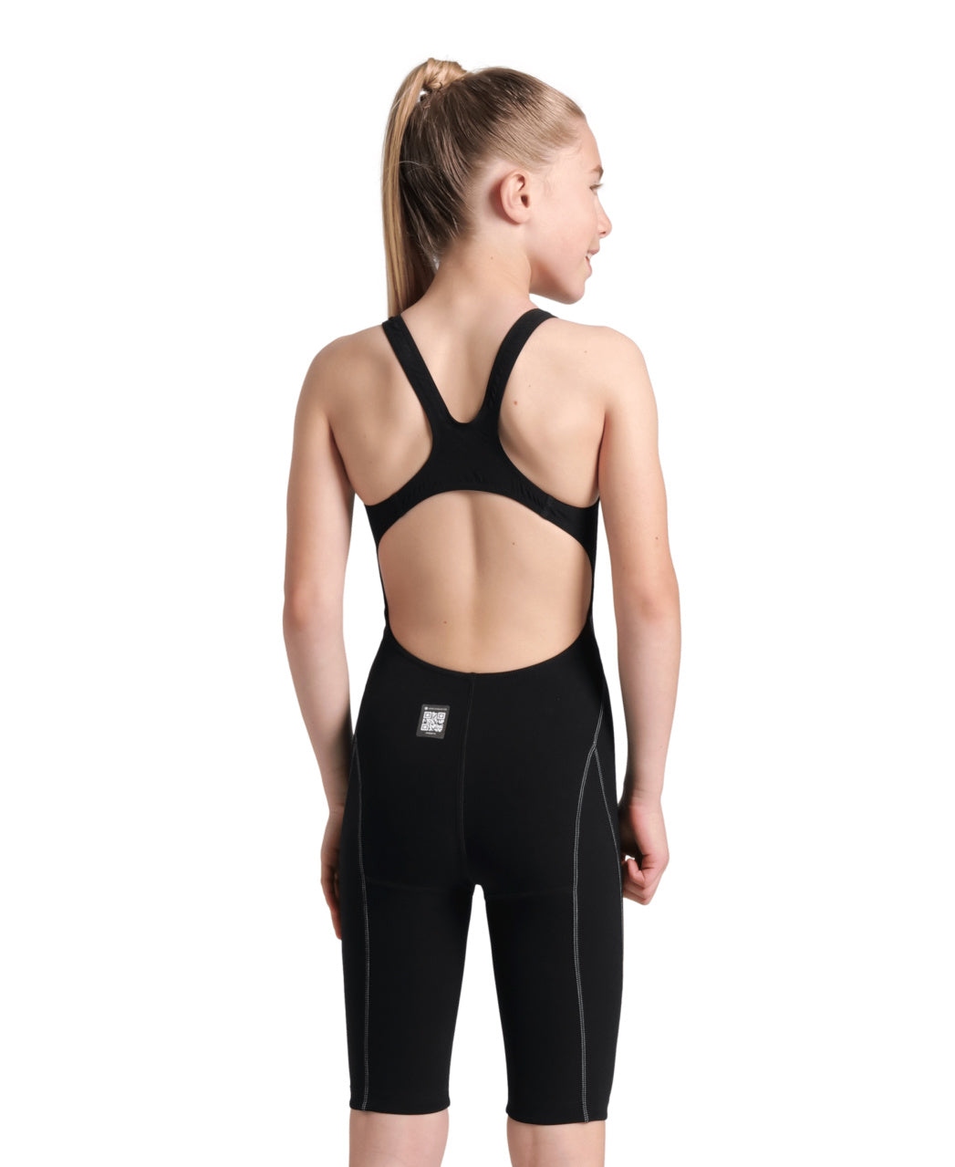 arena Girls Powerskin Impulso Kneeskin OB Swim Racing  - Black Teal