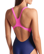 Feel Women's Vibrant Swim Pro Back Navy-Multi-Shocking Pink