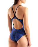Arena Performance Women's Snakeskin Lightdrop Back Swimsuit Royal