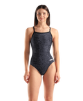 Arena Performance Women's Snakeskin Lightdrop Back Swimsuit Black