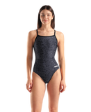 Arena Performance Women's Snakeskin Lightdrop Back Swimsuit Black