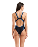 Women's Hyperflow Solid Swimsuit Tech Back - Blue Cosmo