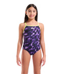 arena Performance Girls' Wave Lightdrop Back Swimsuit