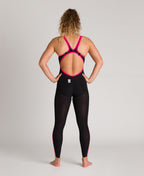 W Open-Back arena Powerskin R-EVO+ Full-Body Open Water Suit Black-Fluo Yellow