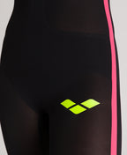 W Open-Back arena Powerskin R-EVO+ Full-Body Open Water Suit Black-Fluo Yellow
